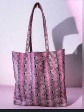 Saks 5th Ave-SleekFaux Snake-Print Tote Bag (Pink 🩷)